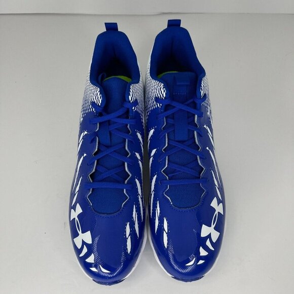 Under Armour Mens Blue White Spotlight Franchise RM Size 10.5 Football Cleats main image 6